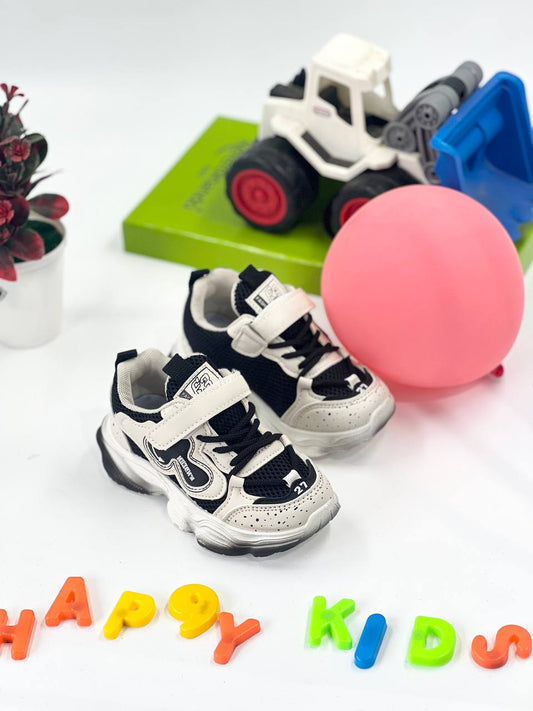 Solid-Sole Kids Sneaker (Single Strap x Lace Combo)