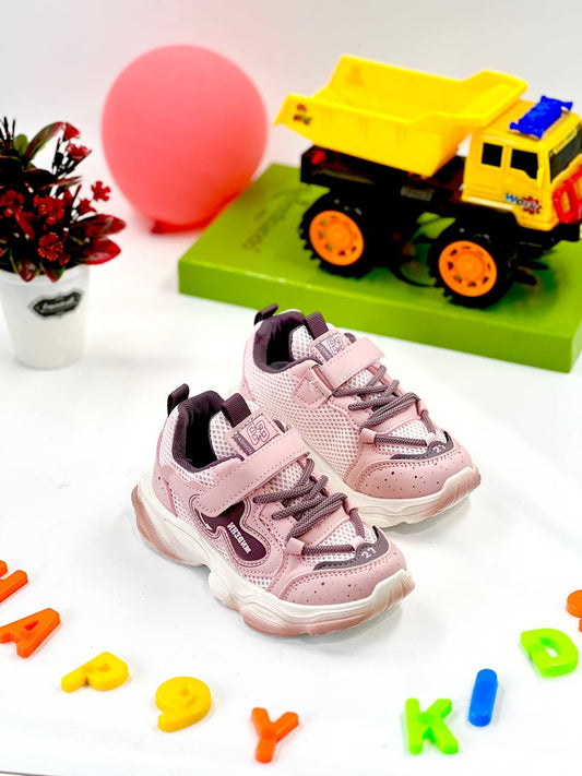 Pink Kids Sneaker (Single Strap x Lace Combo)