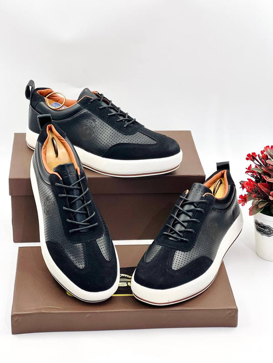 Classy Black Berlut Business Smart Footwear (Leather x Suede )