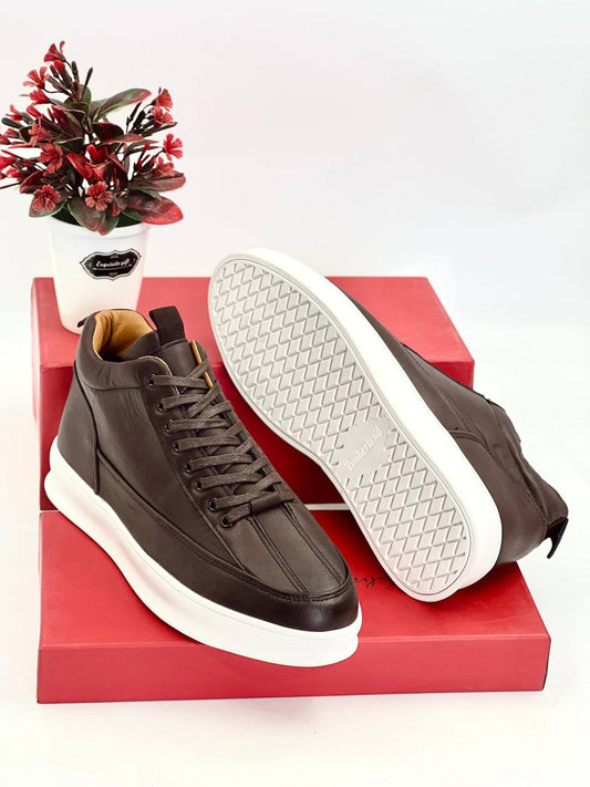 Timberland Solid Leather Boots with Durable Gum-sole (Coffee)