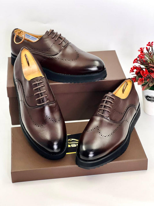 Luxury Coffee Berluti Executive Flat-sole Shoes