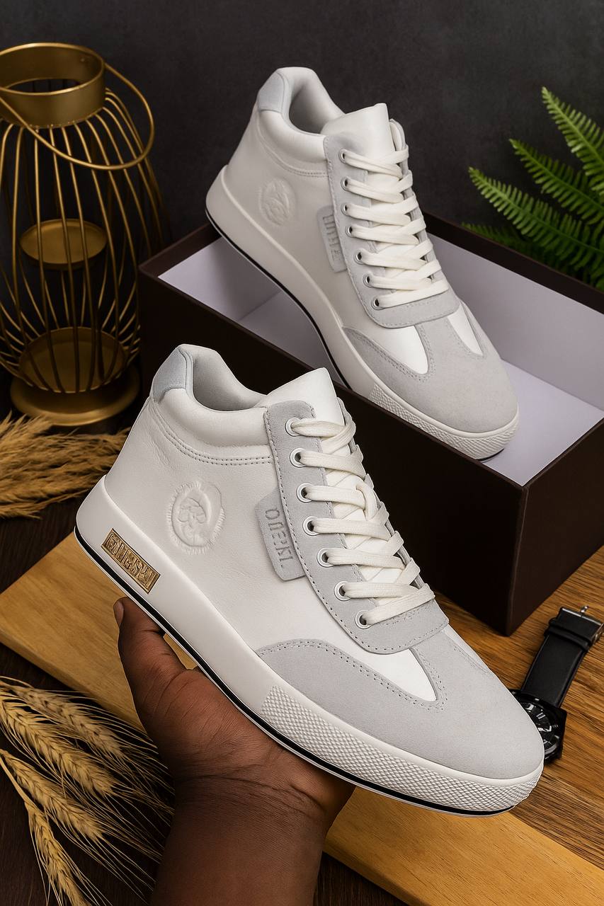 Diesel Laced Up Boots (White)